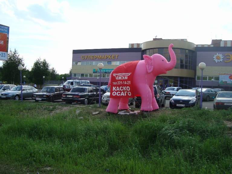 В Казани рекламисты надули слонов