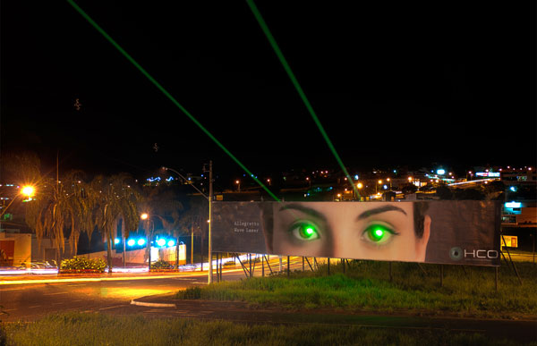 allegretto laser outdoor billboard affichage alternatif bresil HBO clinica 1 Лазерный дисплей