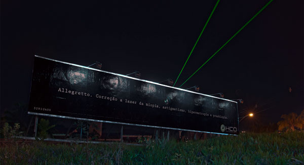 allegretto laser outdoor billboard affichage alternatif bresil HBO clinica 2 Лазерный дисплей